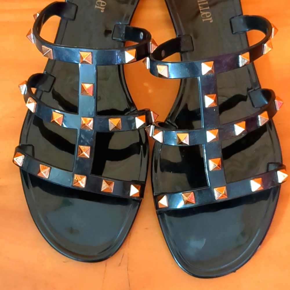 Olivia Miller Studded Strappy Slides